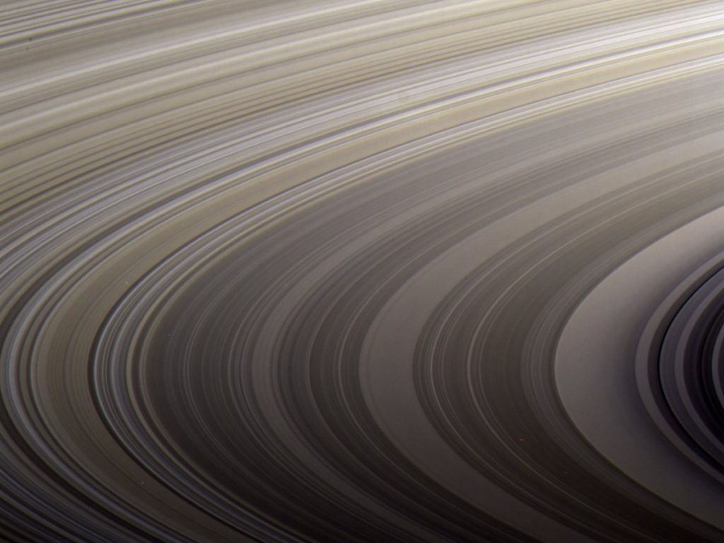 Este é um close-up dos anéis de Saturno registrados pela Cassini.