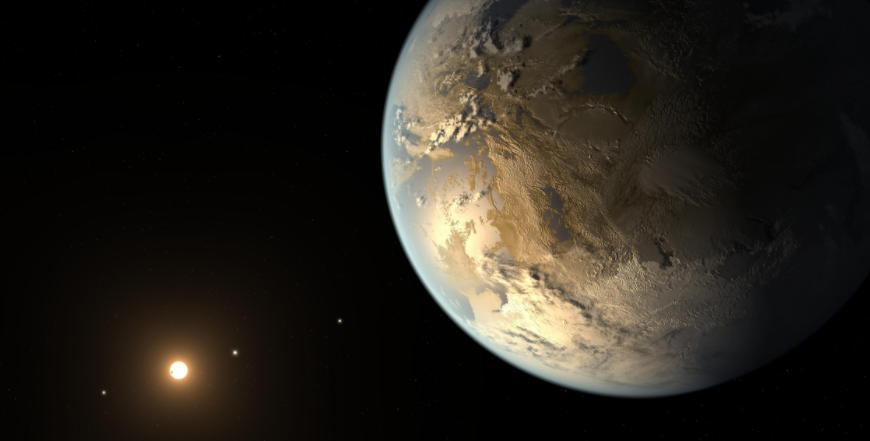 Concepção artística do exoplaneta Kepler-186f.