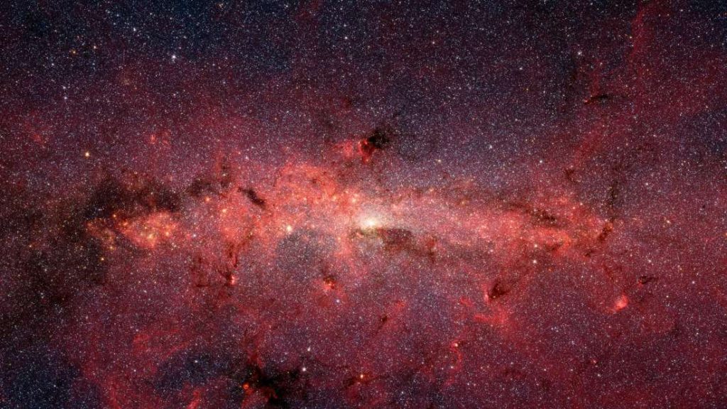 Imagem em infravermelho do centro da Via Láctea.