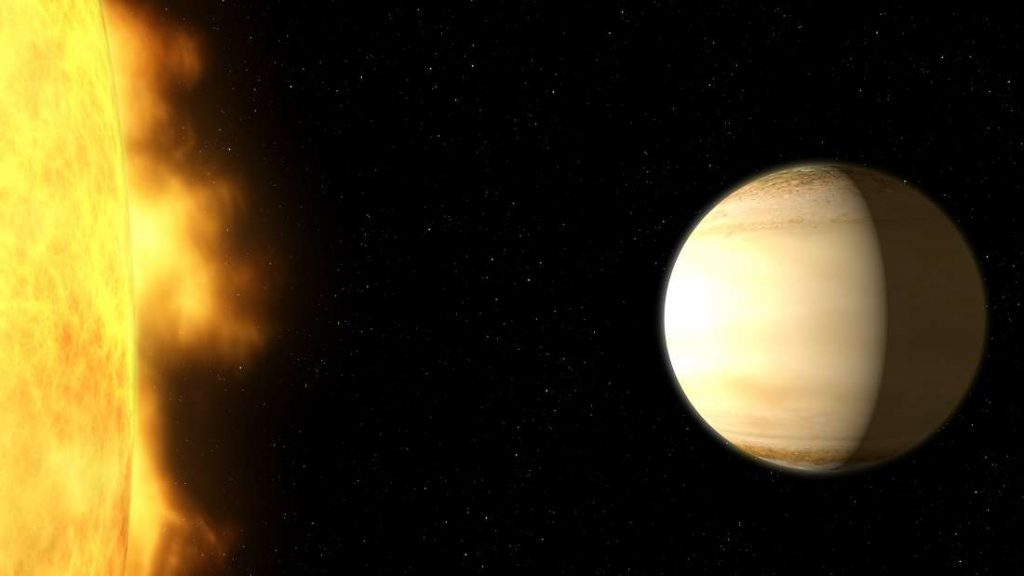 Concepção artística do exoplaneta.